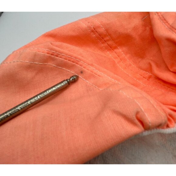 Original Vintage Panama Jack Beach Club Orange Sun Hat One Size Elastic Band Cap - Picture 8 of 9